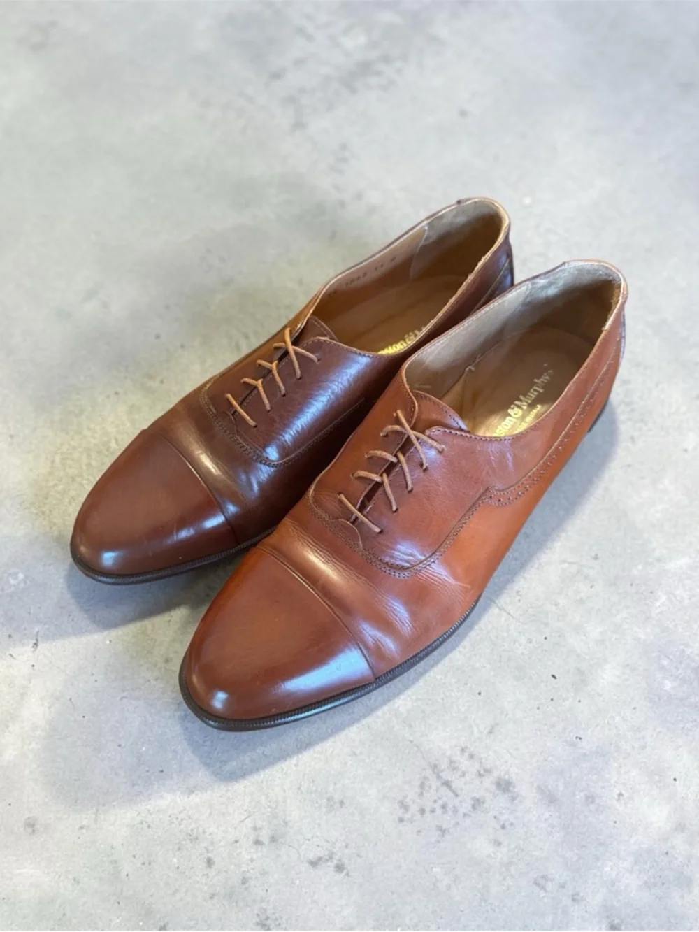 Johnston & Murphy Men's Melton Cap Toe 11 M Made in Italy Leather